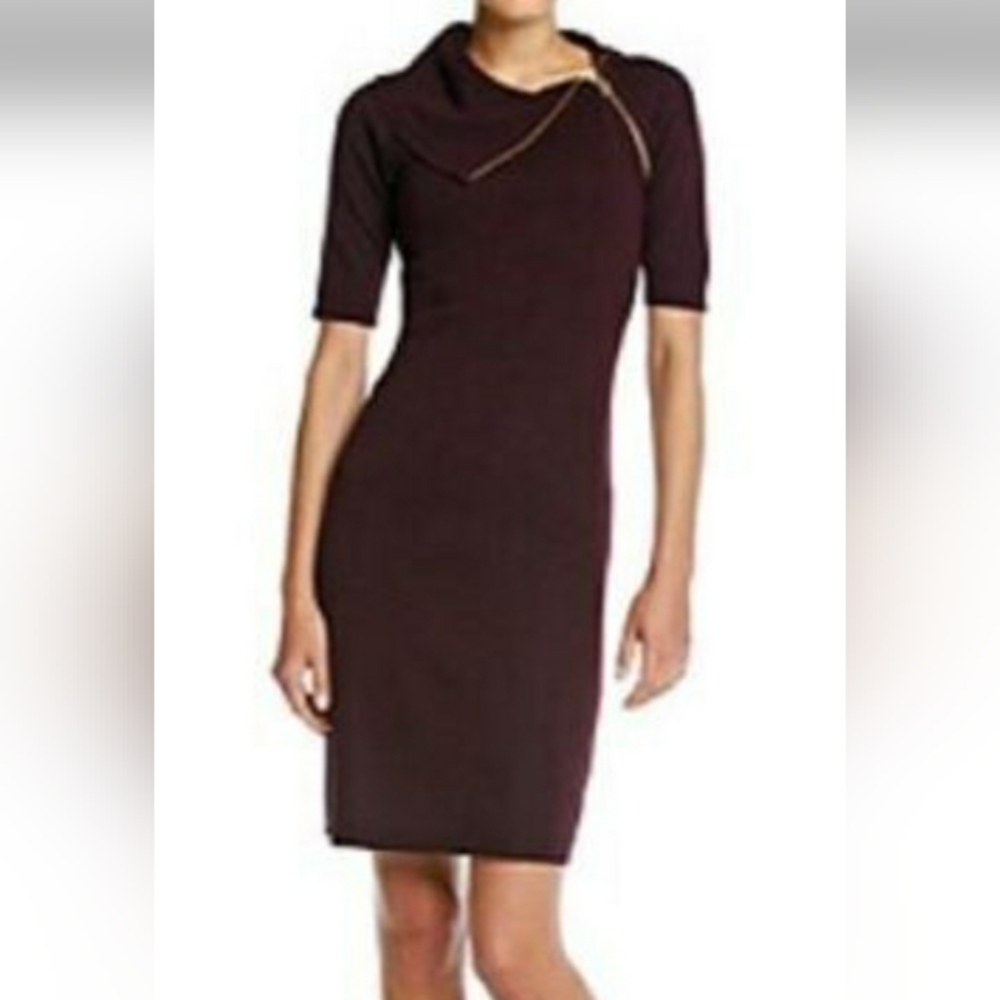 Calvin Klein Sweater Dress Size XL Sweater Pullover Dress Turtle Neck Au…